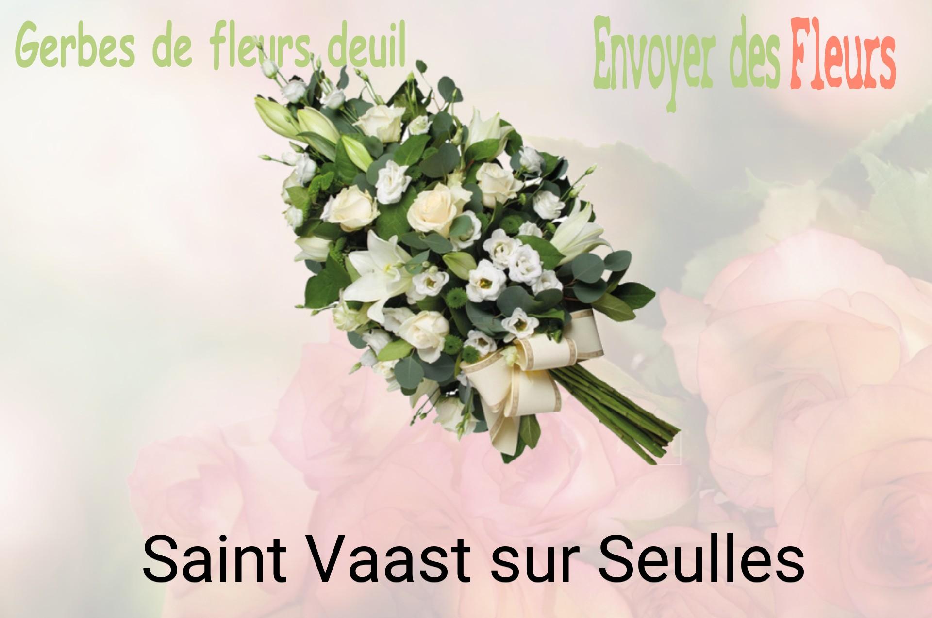 Gerbe de fleurs de deuil livrée à Saint-Vaast-sur-Seulles